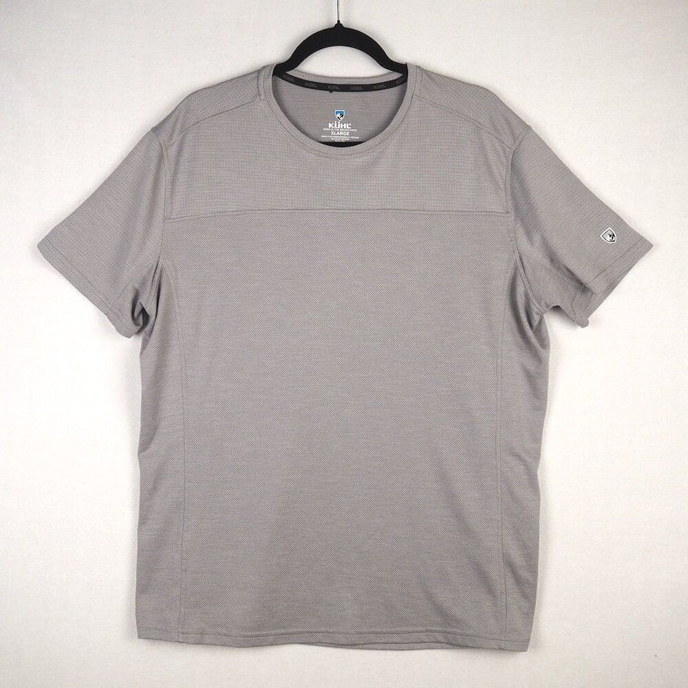 Kuhl Engineered Krew Short Sleeve Performance T-Shirt Men XL Gray UPF Trail Mesh